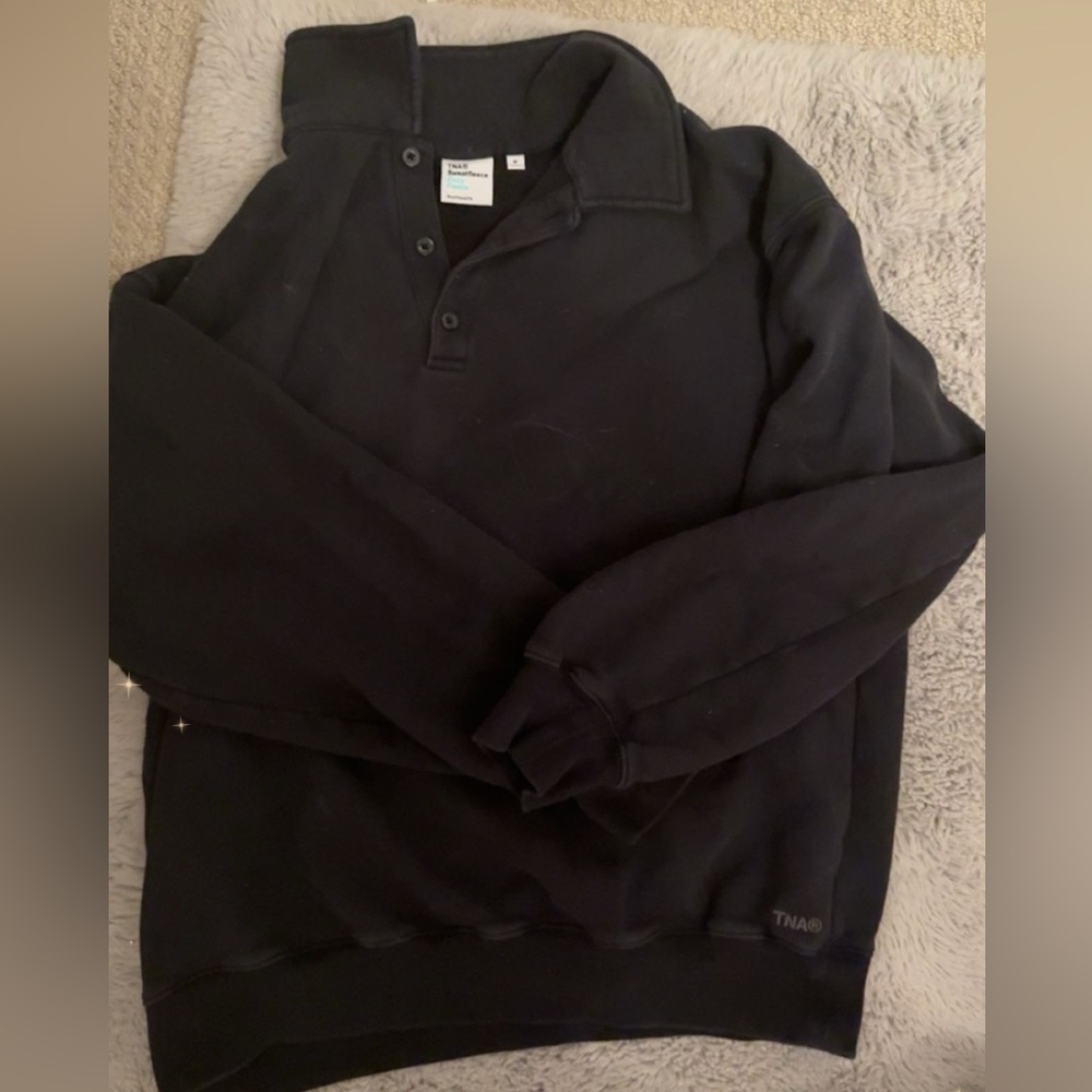 TNA Midnight Black Collared Sweatshirt